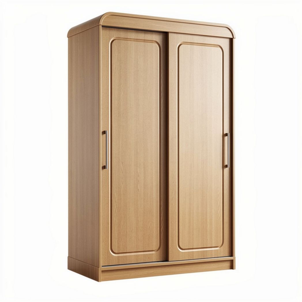 Szafa przesuwna w kolorze jasnego drewna 200 x 100 x 50cm